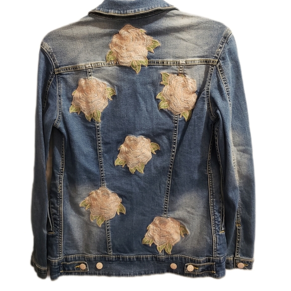Brand New Lularoe Rose Embroidered Stretch Jean Jacket Size XS (2\4) - Picture 2 of 7
